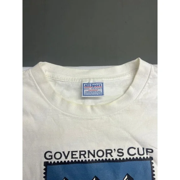 Vintage Governors Cup 1999 T-Shirt White Mens XL Cotton Single Stitch Racing - Picture 6 of 13